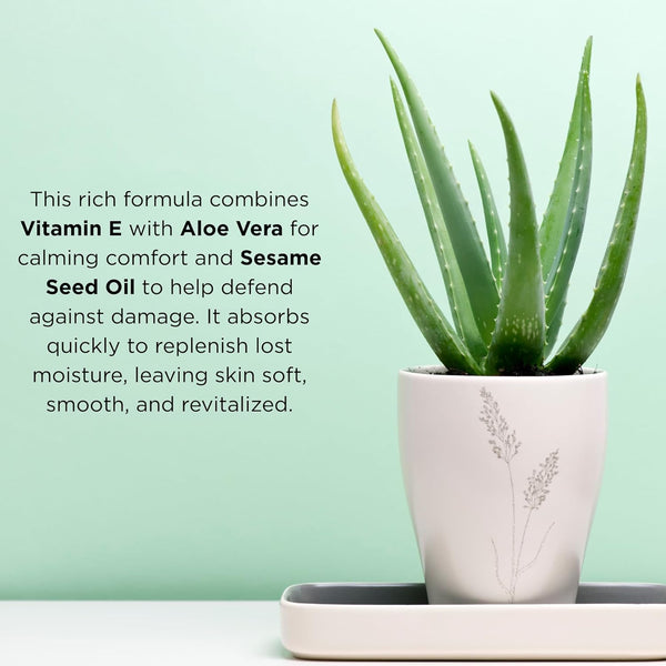 Vitamin E Crème – Ultra-Smooth Moisturizing Cream with Aloe & Sesame Seed Oil – 140 ml / 5 fl. oz.