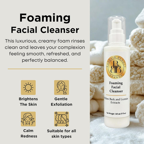 Foaming Facial Cleanser with Willow Bark and Licorice Extracts - Vegan, Paraben Free 140 ml, 5 fl oz