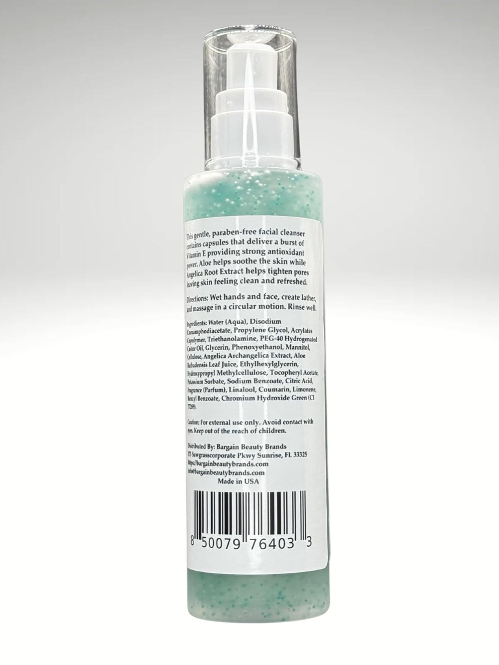 Vitamin Wash - Gentle facial Cleanser with Vitamin E and Aloe - Paraben free, Gluten Free, Vegan - 140 ml / 5 fl oz