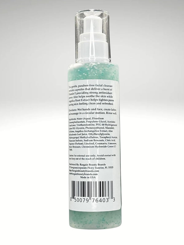 Vitamin Wash - Gentle facial Cleanser with Vitamin E and Aloe - Paraben free, Gluten Free, Vegan - 140 ml / 5 fl oz