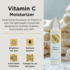 Vitamin C Moisturizer - Paraben Free, Vegan, Gluten Free - Lightweight Hydrating Cream
