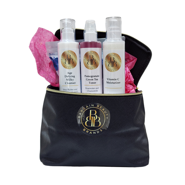 The BBB Essentials for Age Defying - Age Defying Milky Cleanser, Pomegranate Green Tea Toner, and Vitamin C Moisturizer
